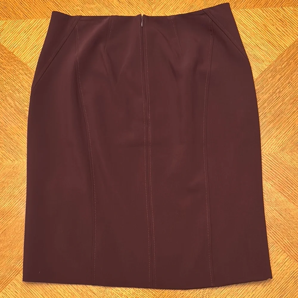 White House Black Market Burgundy Pencil Skirt Size 10 - Picture 4 of 10
